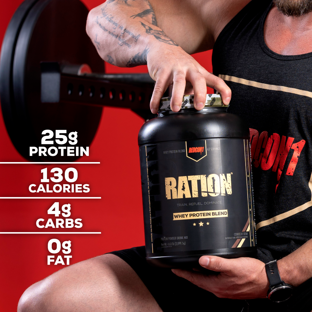 Redcon1 Ration - Whey Protein Blend 5lbs - Sữa Tăng Cơ Giảm Mỡ Tiêu Chuẩn Quân Đội (25G Protein, 11.4G EAA + 5.4G BCAA)