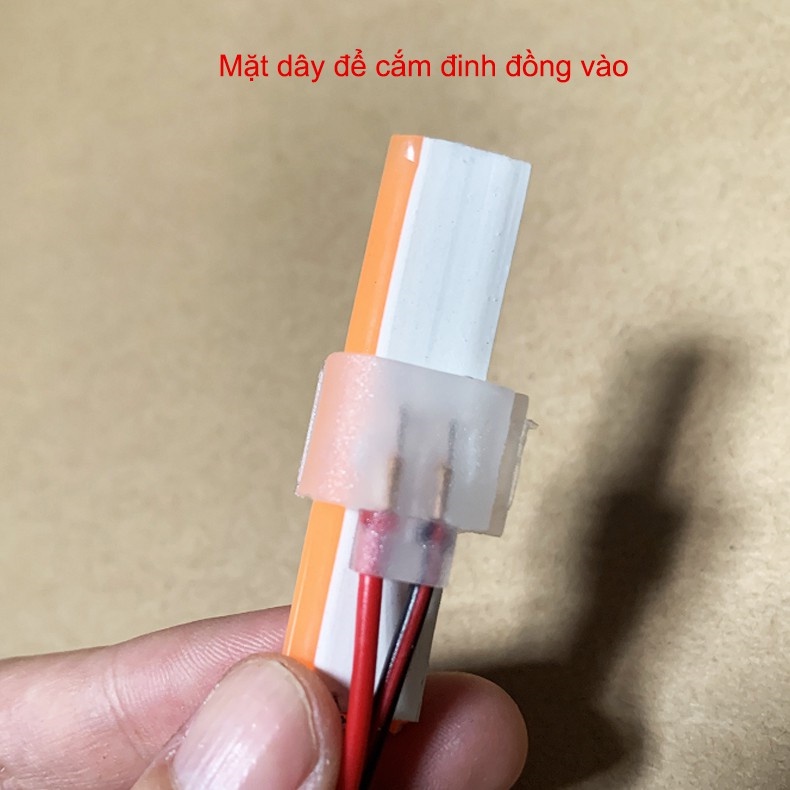 Đầu nối, kẹp nối led neon không hàn size 6x12mm, loại đầu nối có dây 1 đầu