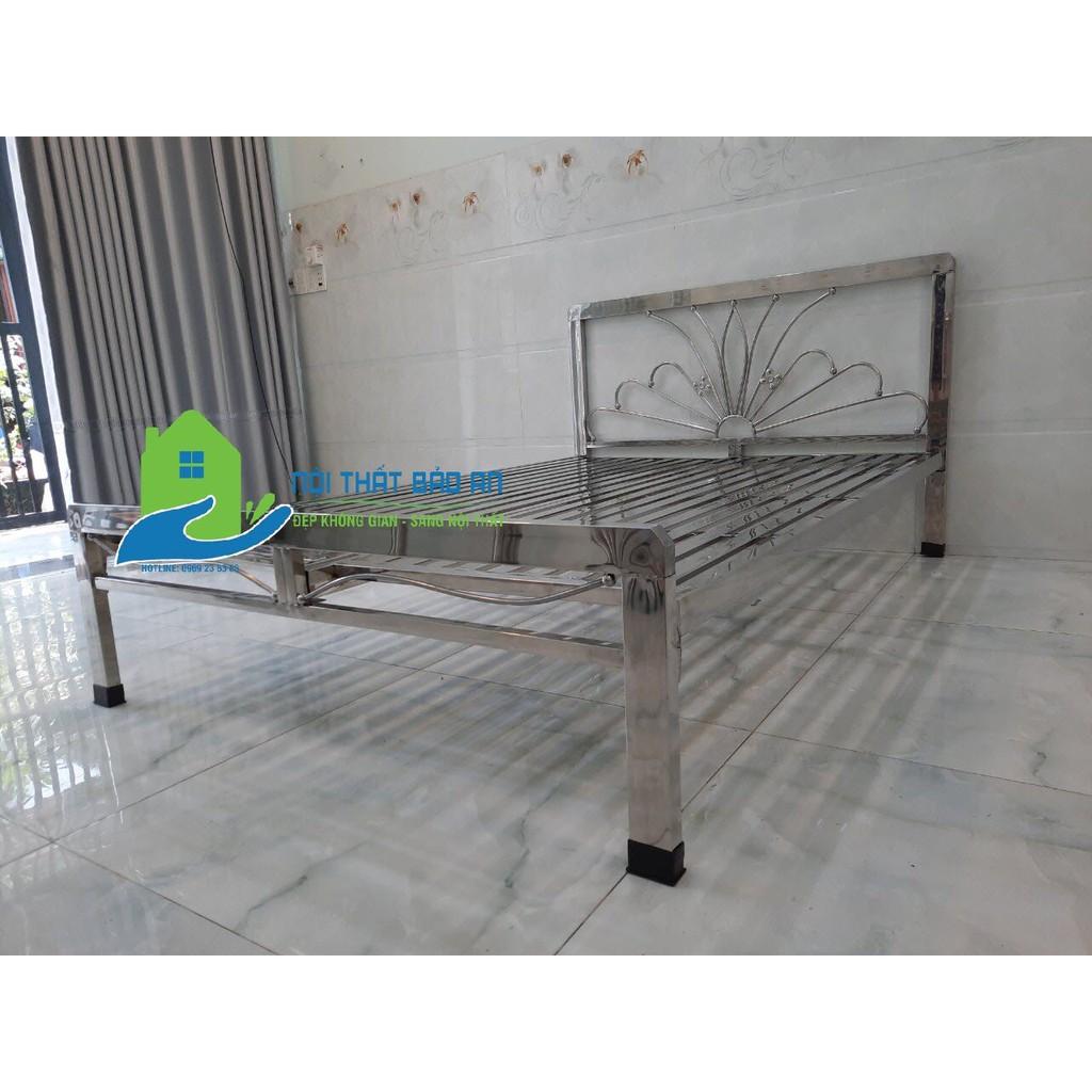 Giường inox vuông không nệm đầu giường - Nội Thất Bảo An