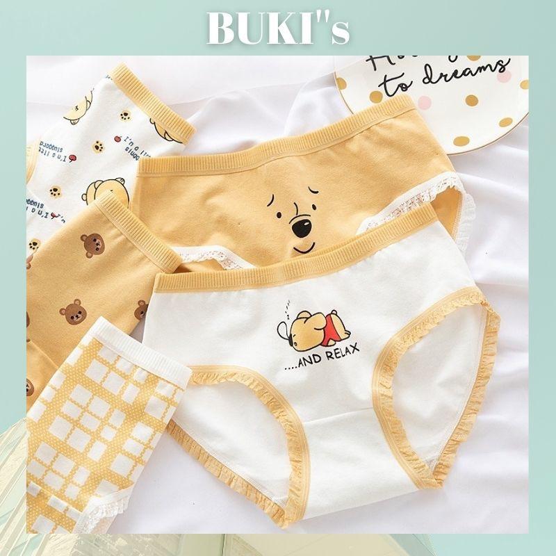 Quần Lót Nữ ️️Quần lót nữ cotton Gấu vàng Cute CAO CẤP phối nơ DỄ THƯƠNG