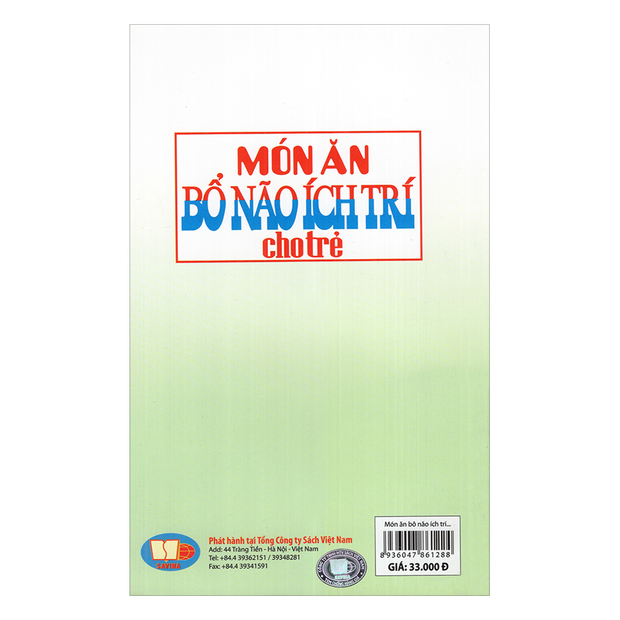 Món Ăn Bổ Não Ích Trí Cho Trẻ