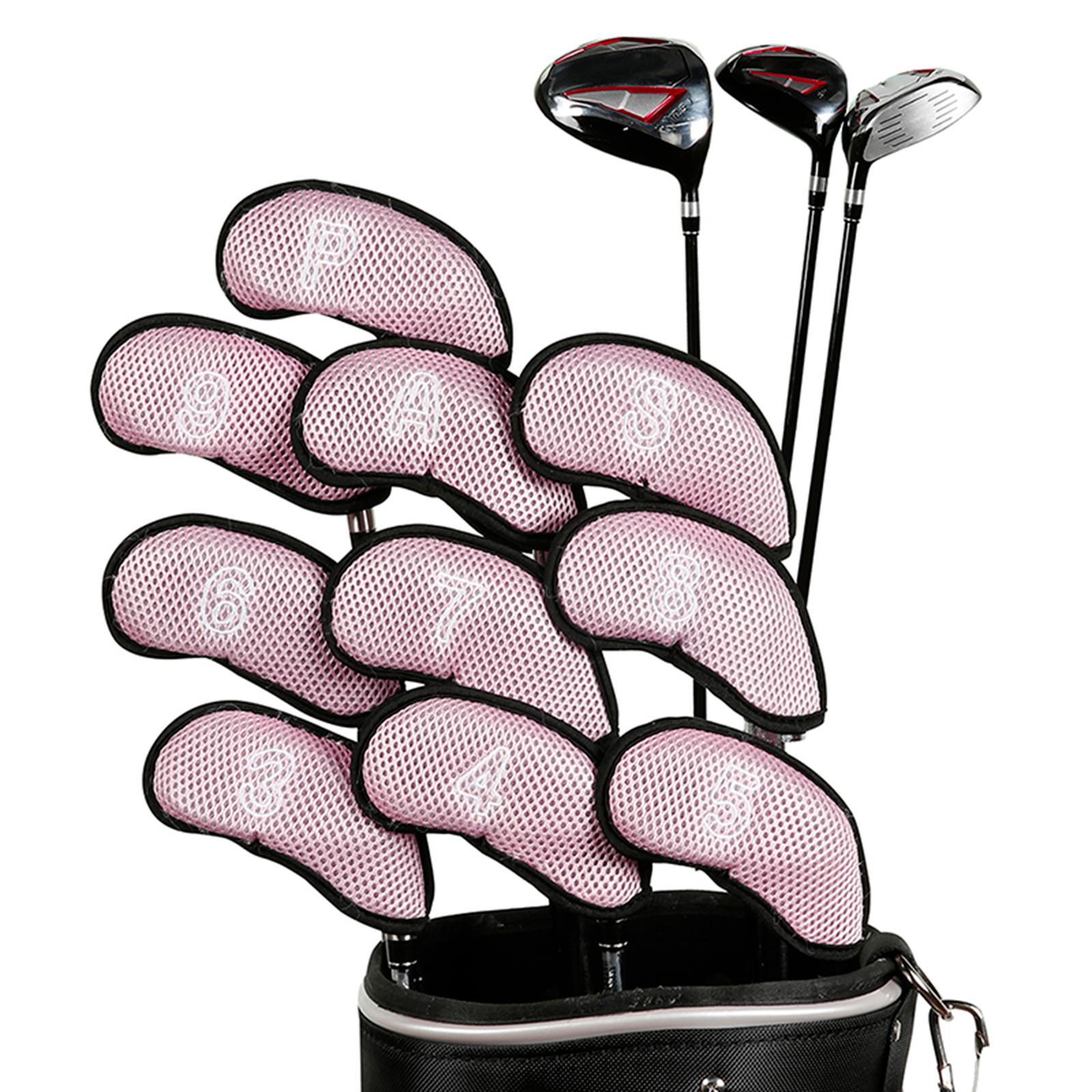 10Pcs Golf Iron Head Covers Protection Golf Wedges Headcovers Wrap Iron Putter Clubs Case Golf Iron Cover for Training Equipment