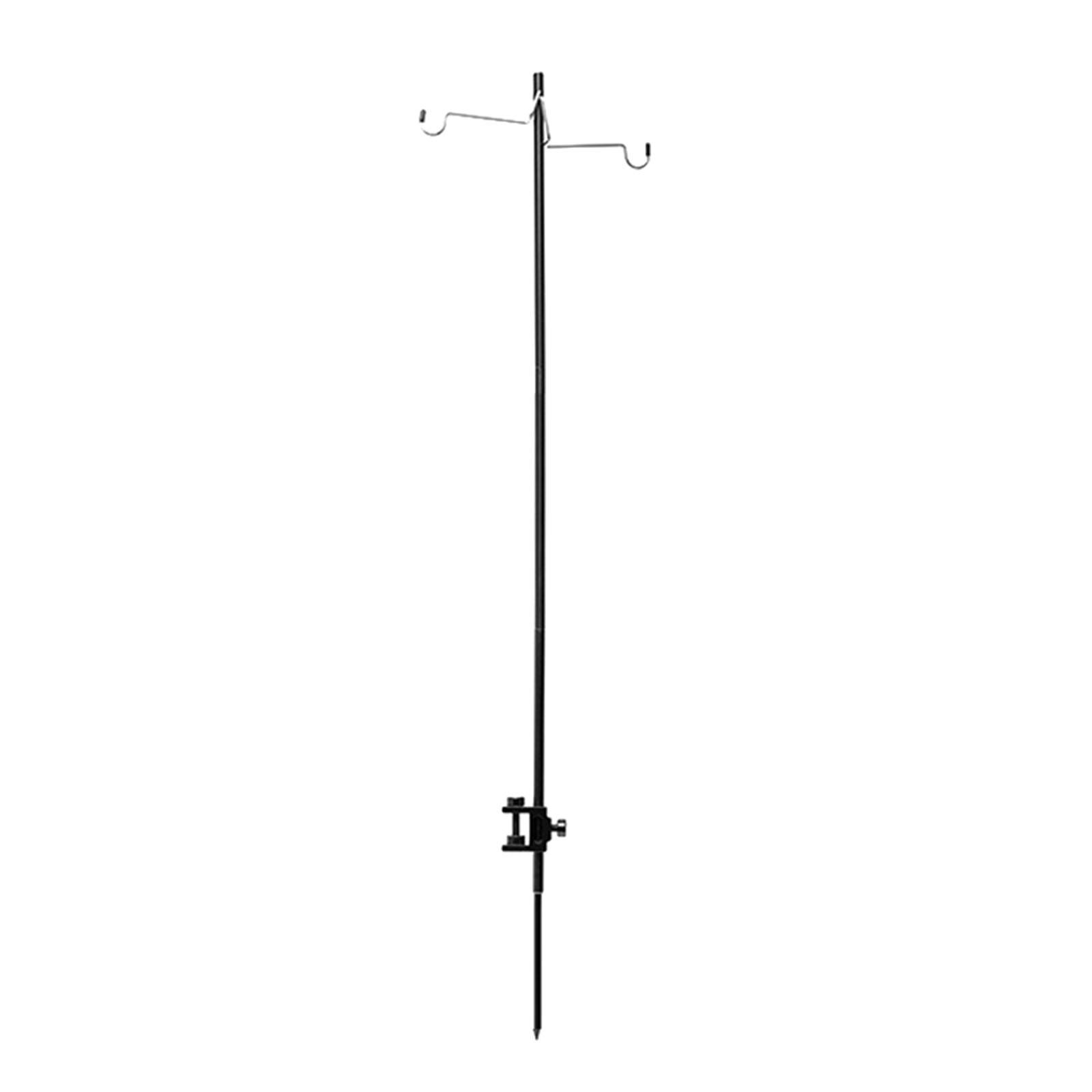Portable Camping Lantern Stand, Lantern Holder, with Clamp & Stake, Lightweight Aluminum Alloy Removable Lantern Hanger, for Picnic Fishing