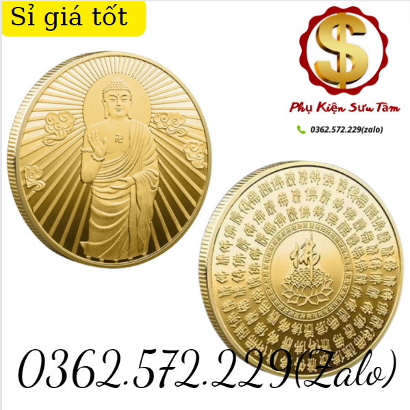 Đồng Xu Phật Tổ Như Lai Phong Thuỷ May Mắn