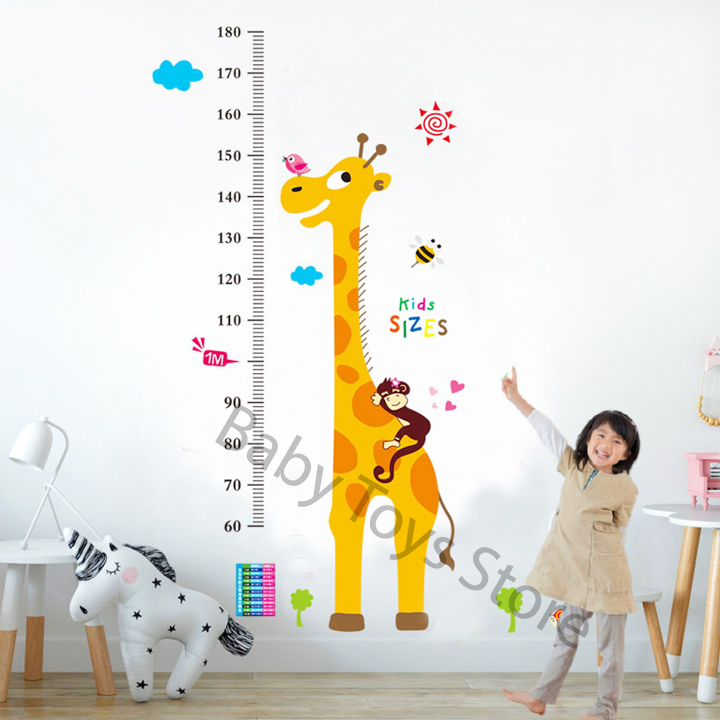 Decal dán tường thước đo chiều cao cho bé kids sizes dễ thương - Trang trí decor phòng cho bé - Quà Tặng sinh nhật cho trẻ