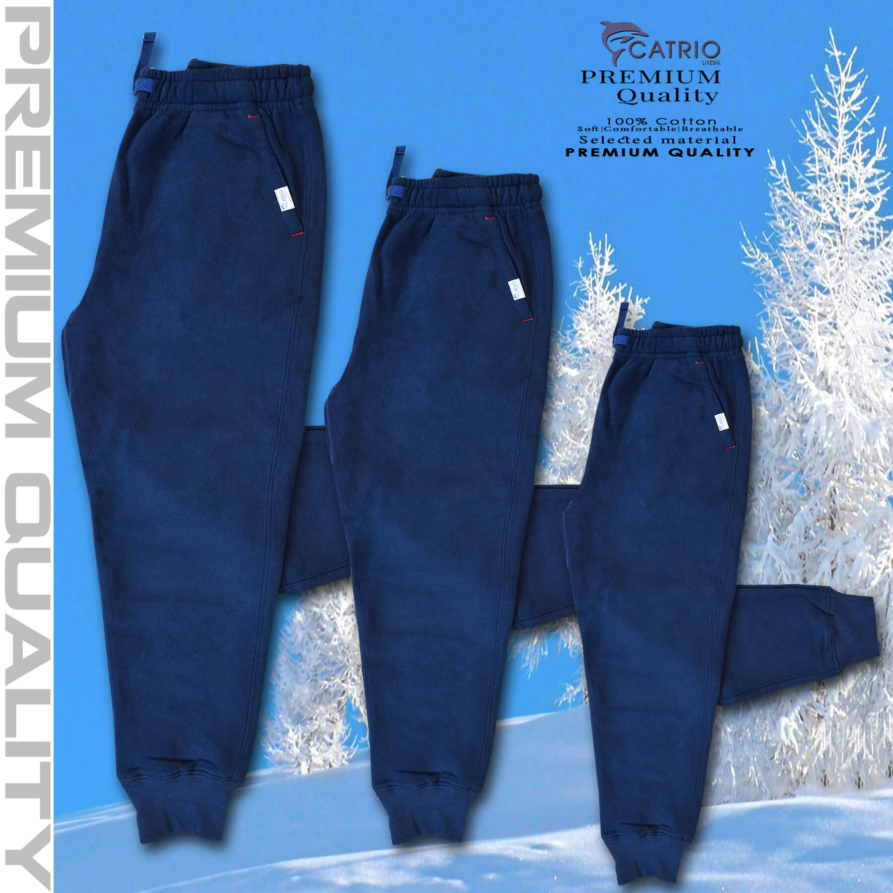 Quần dài bé trai vải 100% cotton màu NAVY là quần nỉ trẻ em CATRIO từ 9 tuổi đến 18 tuổi phù hợp thời tiết se lạnh mùa thu đông với kiểu dáng thể thao tuyệt đẹp