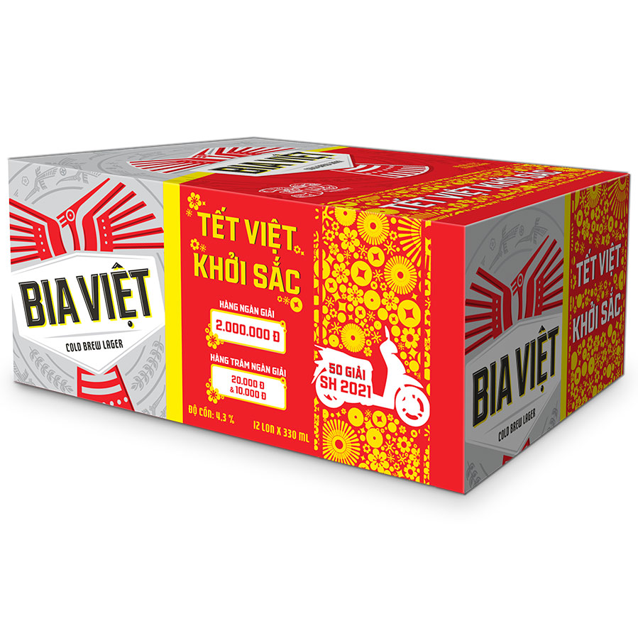 Thùng 12 lon Bia Việt 330ml