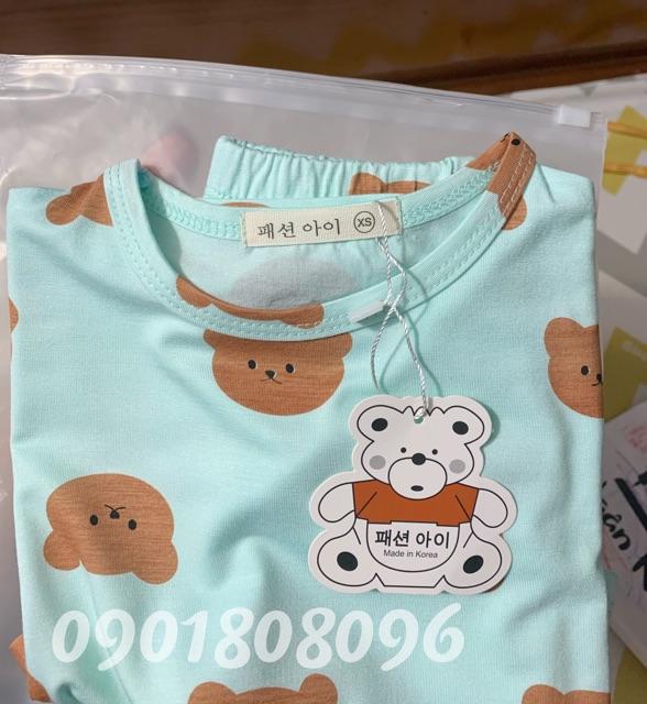 Bộ dài GẤU NÂU túi zip