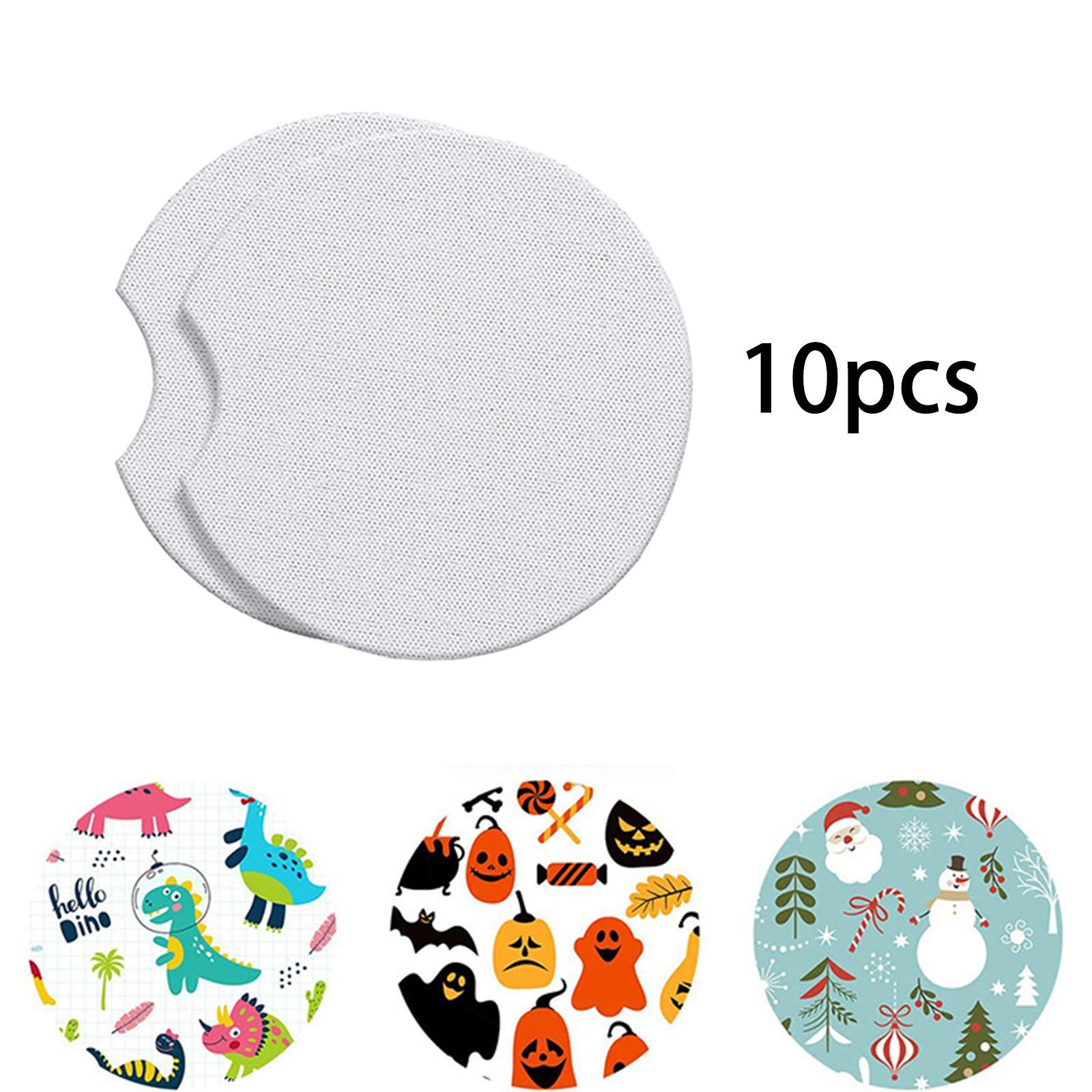 10Pcs Sublimation Blank Coasters Cup Mat Circle Neoprene Heat Transfer Coasters Blank Coasters for for Painting Project Supplies