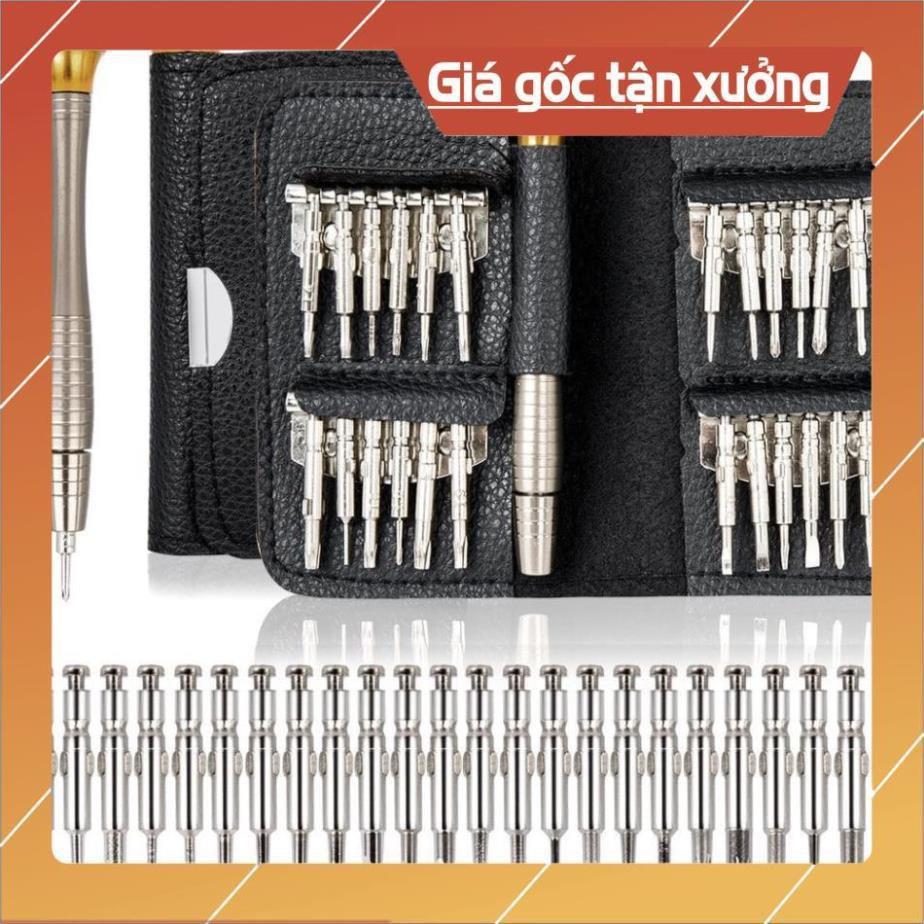 Phượt thủ Bộ tua vít đa năng sửa chữa điện thoại screwdriver 25 đầu bóp da Chammart