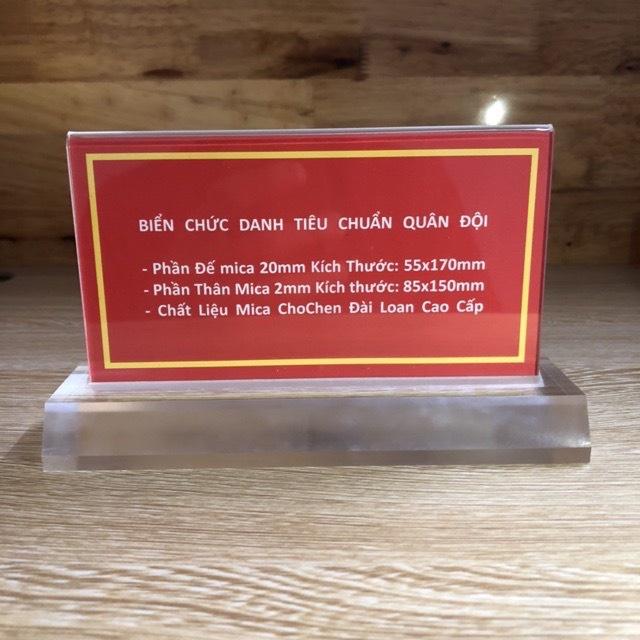 Biển chức danh mica chuẩn Đài Loan đế 15mm, thân 4mm các cỡ theo yêu cầu - 10x22cm