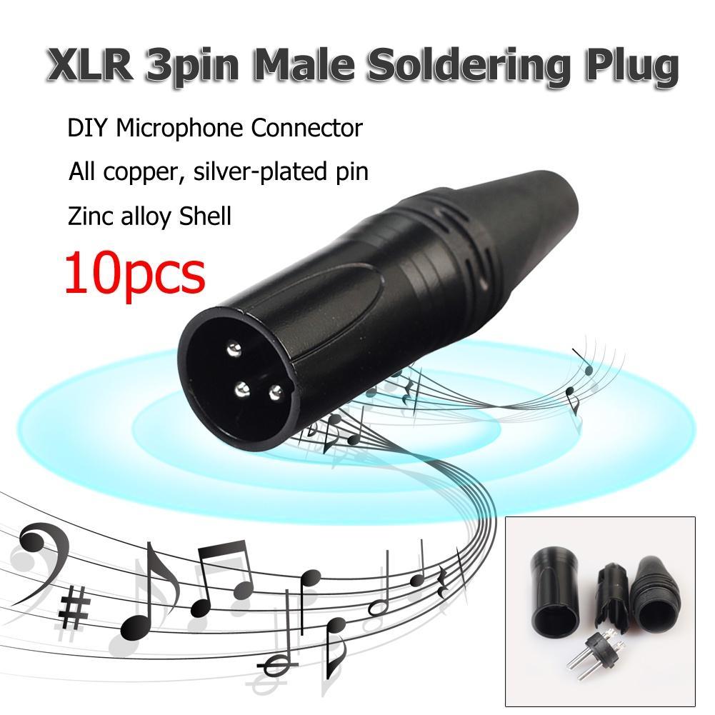 Set 10 Đầu Nối Dây Cáp Âm Thanh Microphone XLR 3Pin