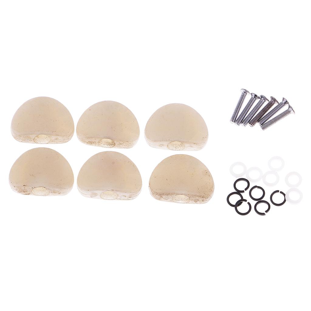 Sunnimix 6 Miếng Bắt Sóng Máy Đầu Núm Nắp Đặt Cho Âm/Đàn Guitar Điện Phụ Kiện Ngọc Trai-Trắng