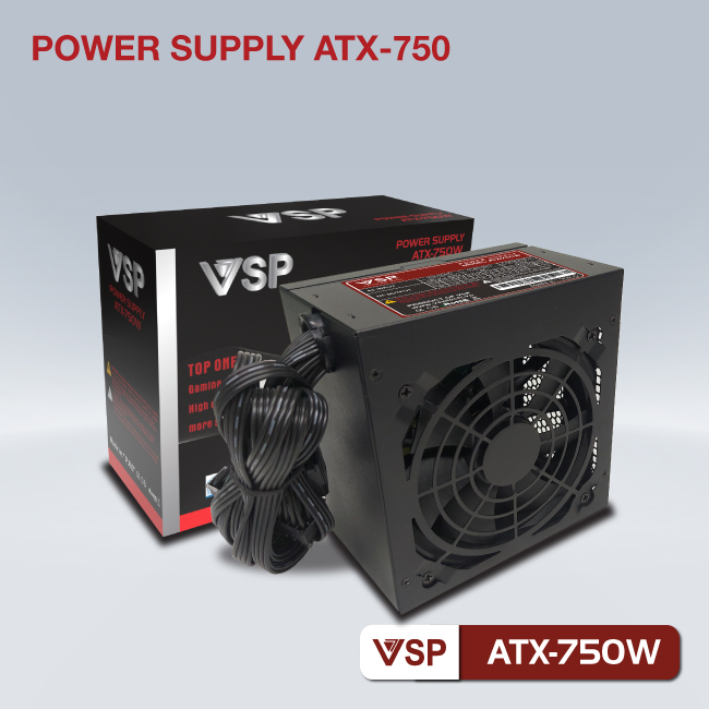 Nguồn máy tính VSP 750W   cung cấp cho chiếc máy tính của bạn nguồn năng lượng ổn định, không bị quá tải, sai dòng hay vượt công suất