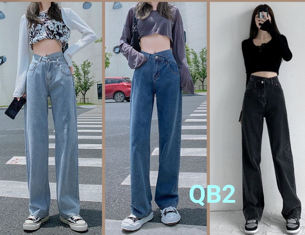 Quần Jeans nữ suông cách điệu siêu cá tính cho các nàng QB2