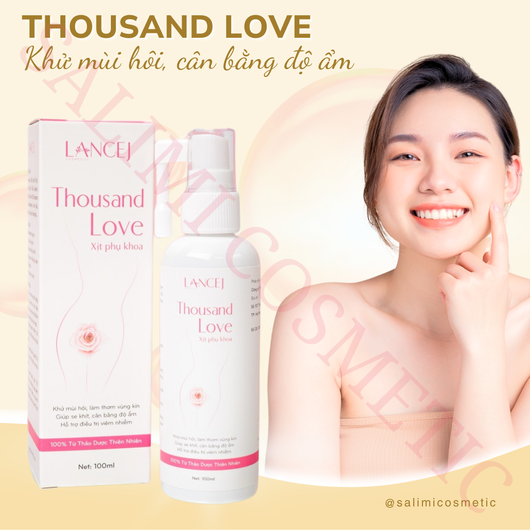 Hình ảnh Bộ Đôi Vệ Sinh Phụ Khoa THOUSAND LOVE 100ml, Xịt Khử Mùi Hôi, Serum Chăm Sóc Da, Cân Bằng PH