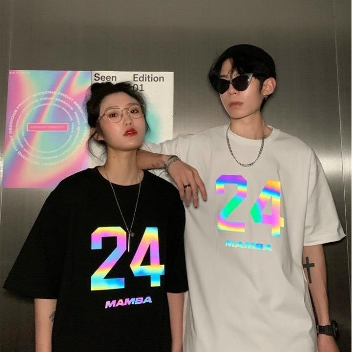 Áo thun nam nữ unisex tay lỡ in phản quang chất thun co giãn 4 chiều