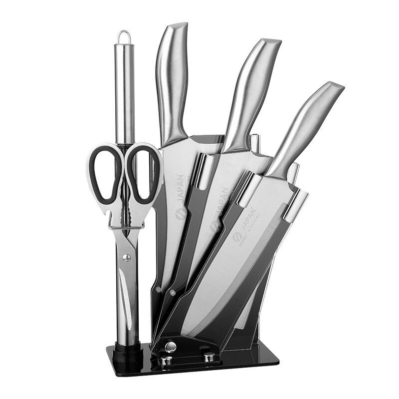 Bộ dao kéo nhà bếp nhật bản 6 món cao cấp chính hãng inox chống gỉ tặng kèm khay để dao kéo AZPVN17468