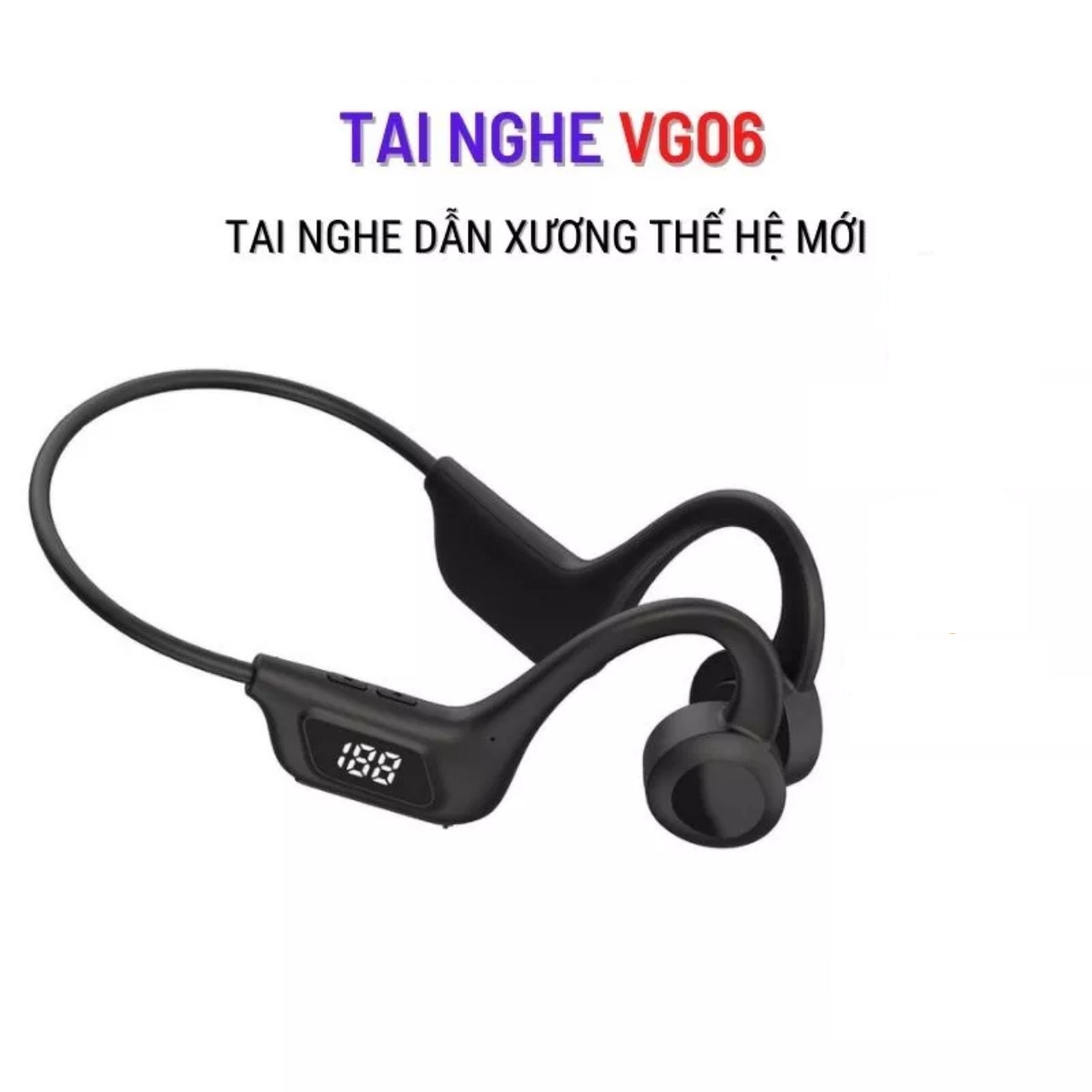 Tai Dẫn Xương Cao Cấp Không Dây Bluethooth VG06 – Dẫn truyền âm thanh qua xương, không gây đau tai loại tốt