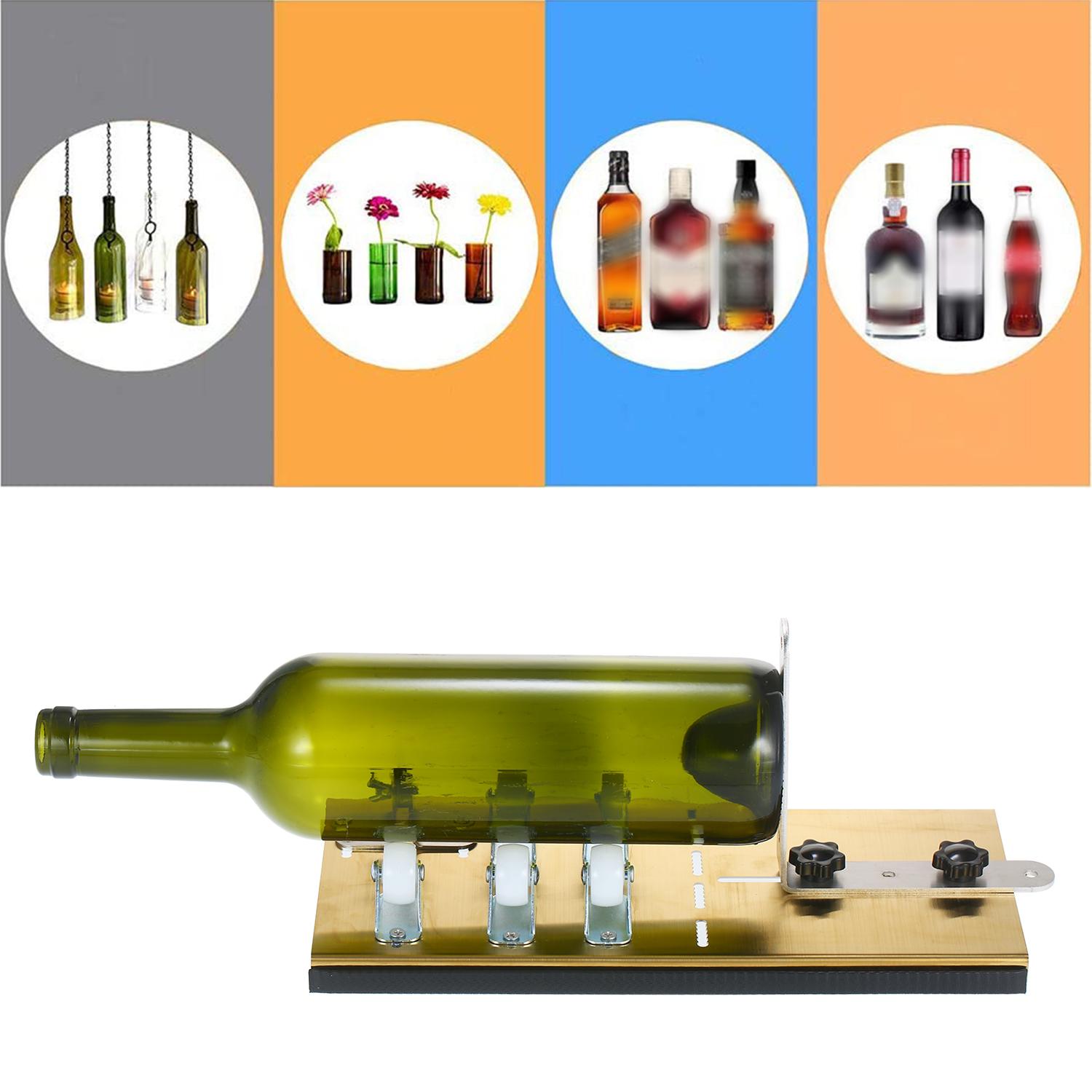 Glass Bottle Cutter Kit Bottle Cutter DIY Machine for Cutting Round Oval Bottles and Mason Jars with Gloves Sanding