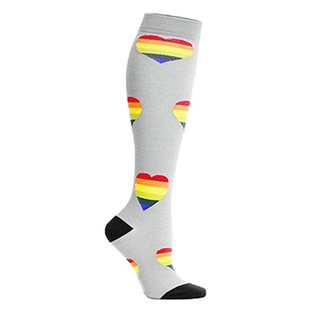 1 Pair Women Sports Leg Support Sleeves Compression Socks Pink Blue Gray M/S XL/L