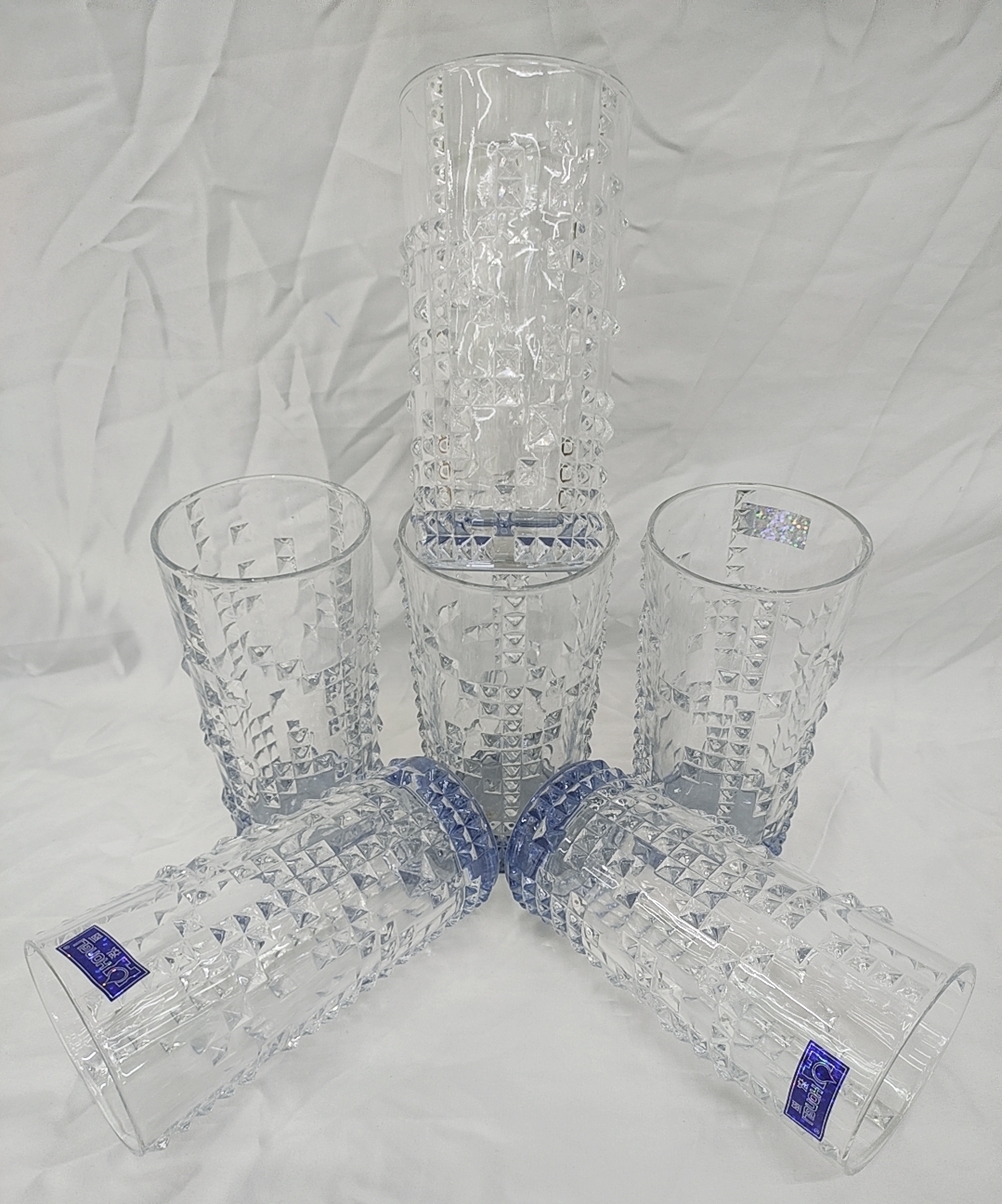 BỘ CỐC 6 CHIẾC THỦY TINH 400ML CHỊU NHIỆT 400 ĐỘ C - CÓ MÀU XANH- VÀNG