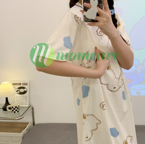 Váy ngủ bầu và sau sinh cho con bú ti SLEEPY - Đồ đầm mặc nhà Cotton cho mẹ thời trang mùa hè Đẹp Giá Rẻ Bigsize 2023