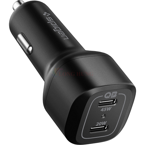 Cốc sạc xe hơi Spigen ArcStation Car Charger PC2000 2Type-C 65W ACP02562 - Hàng chính hãng