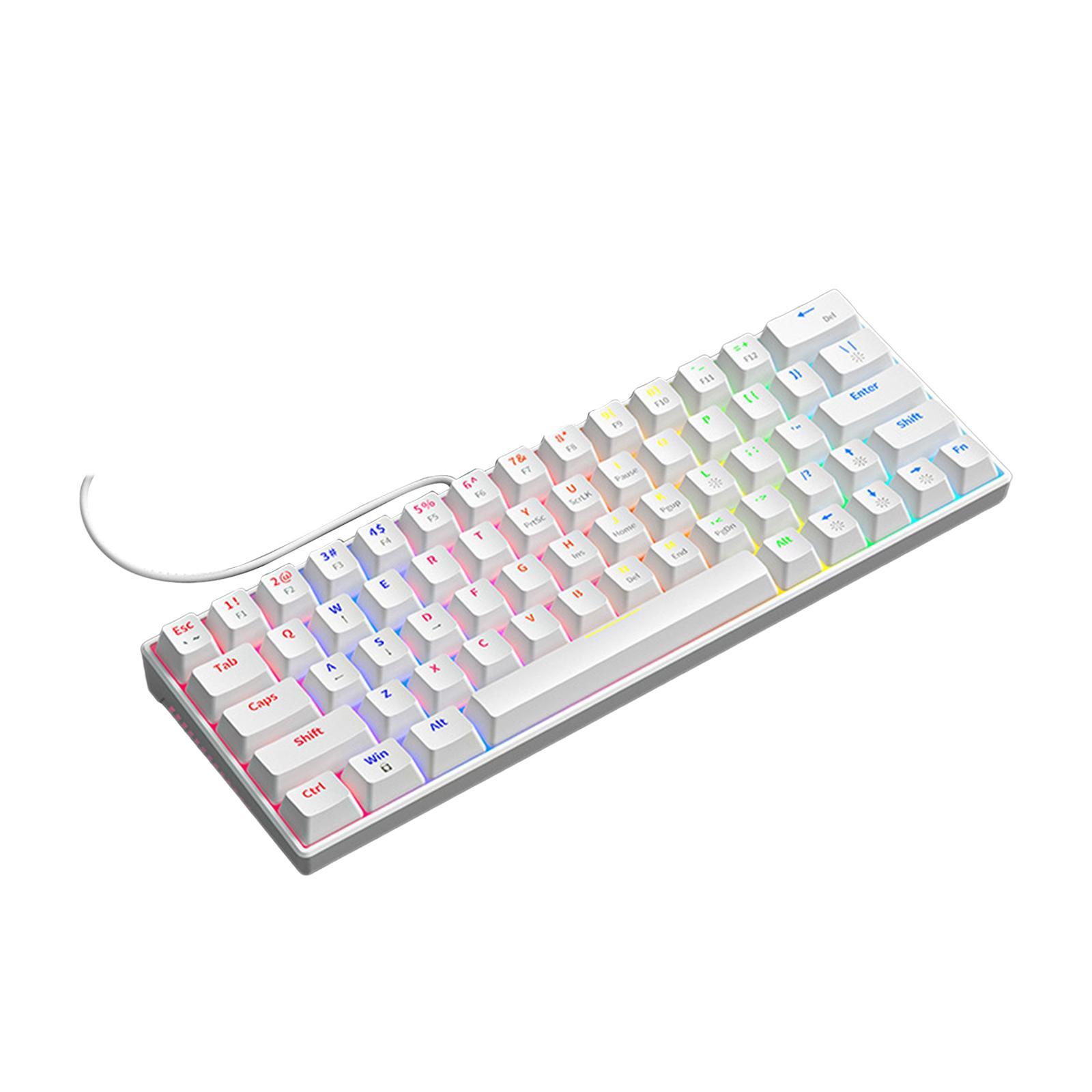 USB Wired Mechanical Keyboard USB Computer Keyboard RGB Backlight Portable Non Slip Pads High and Low Support Legs Office Keyboard 36 Keys