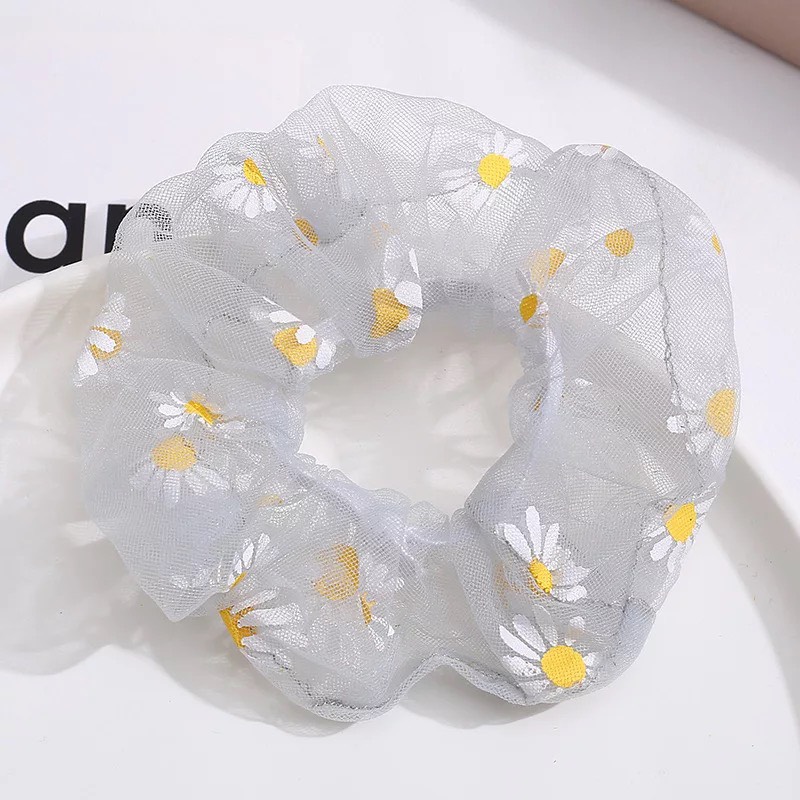 Dây buộc tóc scrunchies hoa cúc Hàn Quốc, chun búi tóc vải hot trend SC02 sẽ dễ dàng biến hóa kiểu tóc cột xinh đẹp