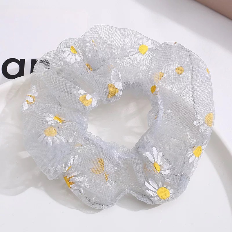 Dây chun buộc tóc vải scrunchies hoa cúc hot trend cực đẹp SC02 dễ dàng biến hóa kiểu tóc cột xinh đẹp