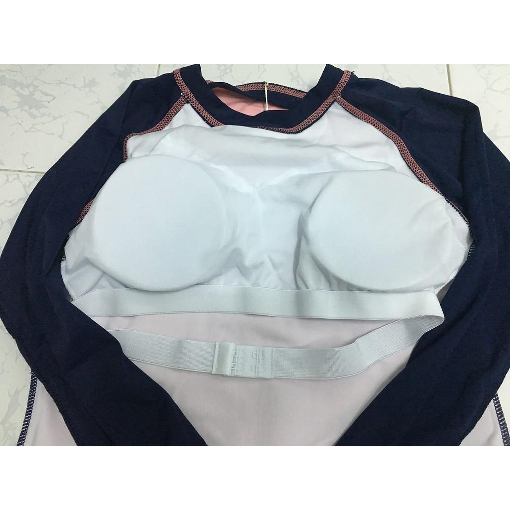 Đồ bơi nữ Bikini 2 mảnh dài tay quần đùi chất liệu thun lạnh co dãn 4 chiều đi biển Hàn Quốc QC010