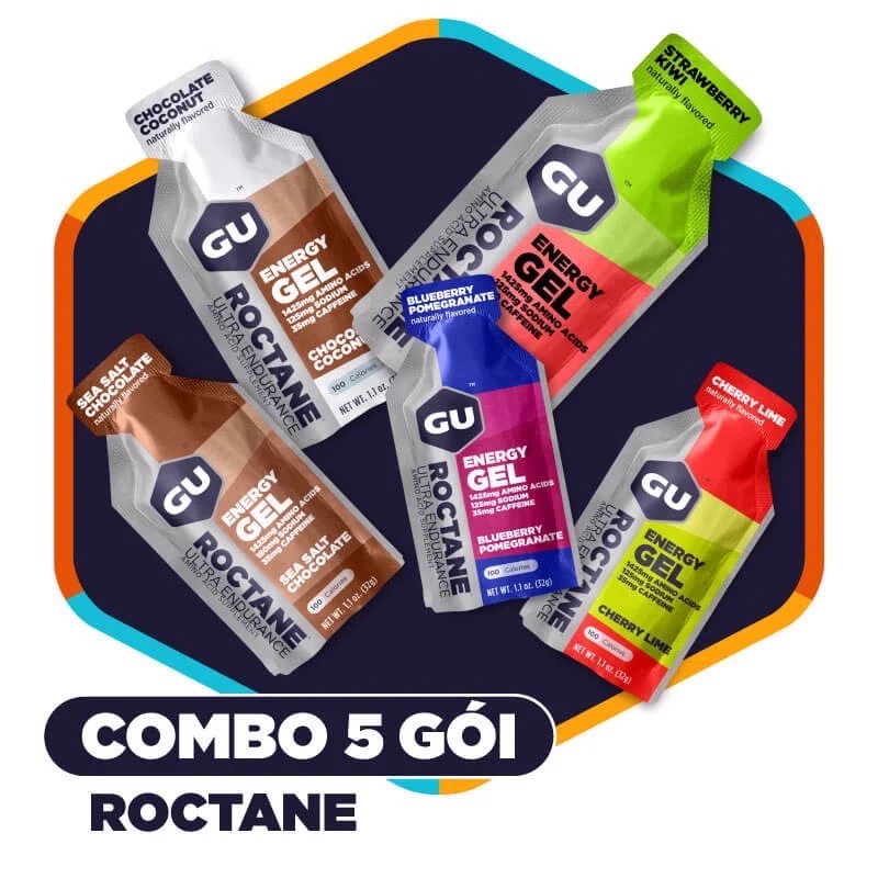 Combo 5 gói gel năng lượng GU Roctane (Giao mùi ngẫu nhiên)