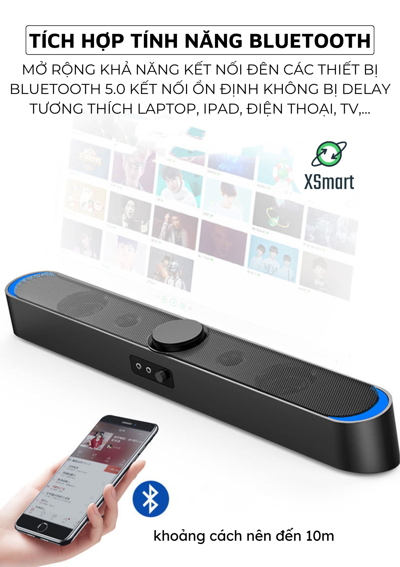 Loa Bluetooth SADA V-198 SUPER BASS 2024 Âm Thanh Vòm 3D Phiên Bản Đặc Biệt Dùng Cho Máy Tính Vi Tính Laptop PC Tivi-Hàng Chính Hãng