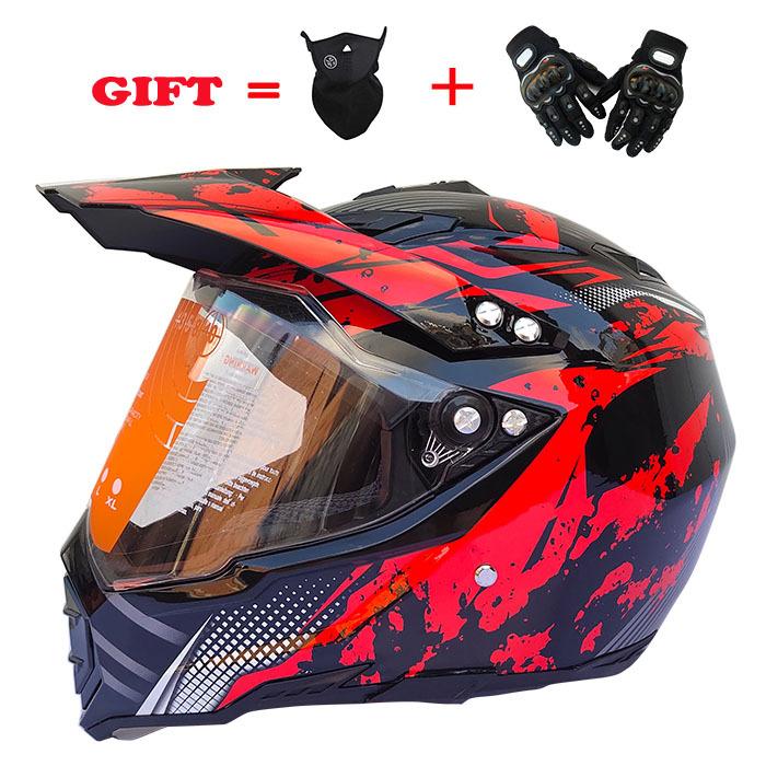 Khuyến mại motocross mũ bảo hiểm đua mũ bảo hiểm mũ bảo hiểm đầy đủ xe máy mũ bảo hiểm bốn mùa mũ bảo hiểm miễn phí găng tay mặt nạ