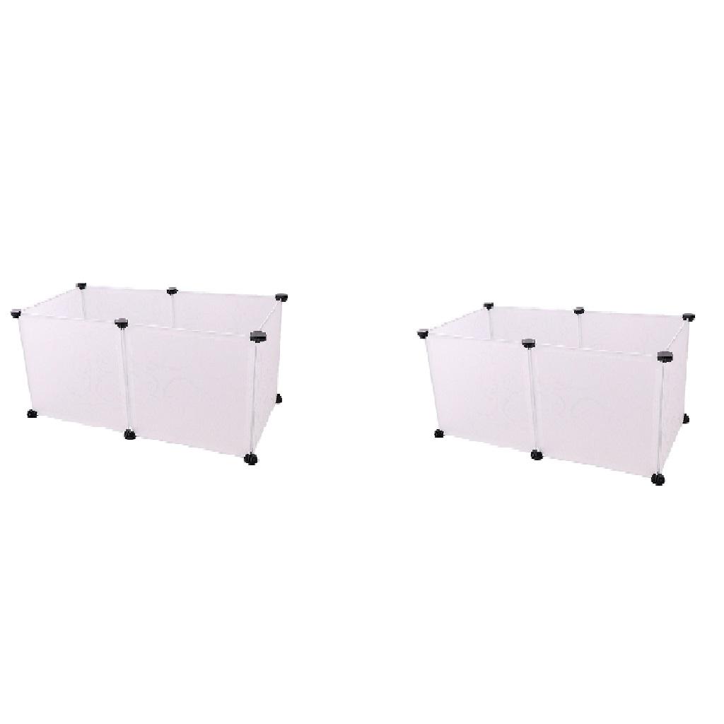 2pcs 6 Panels Hamster Pen Small Animal Playpen Indoor/Outdoor Enclosure Cage