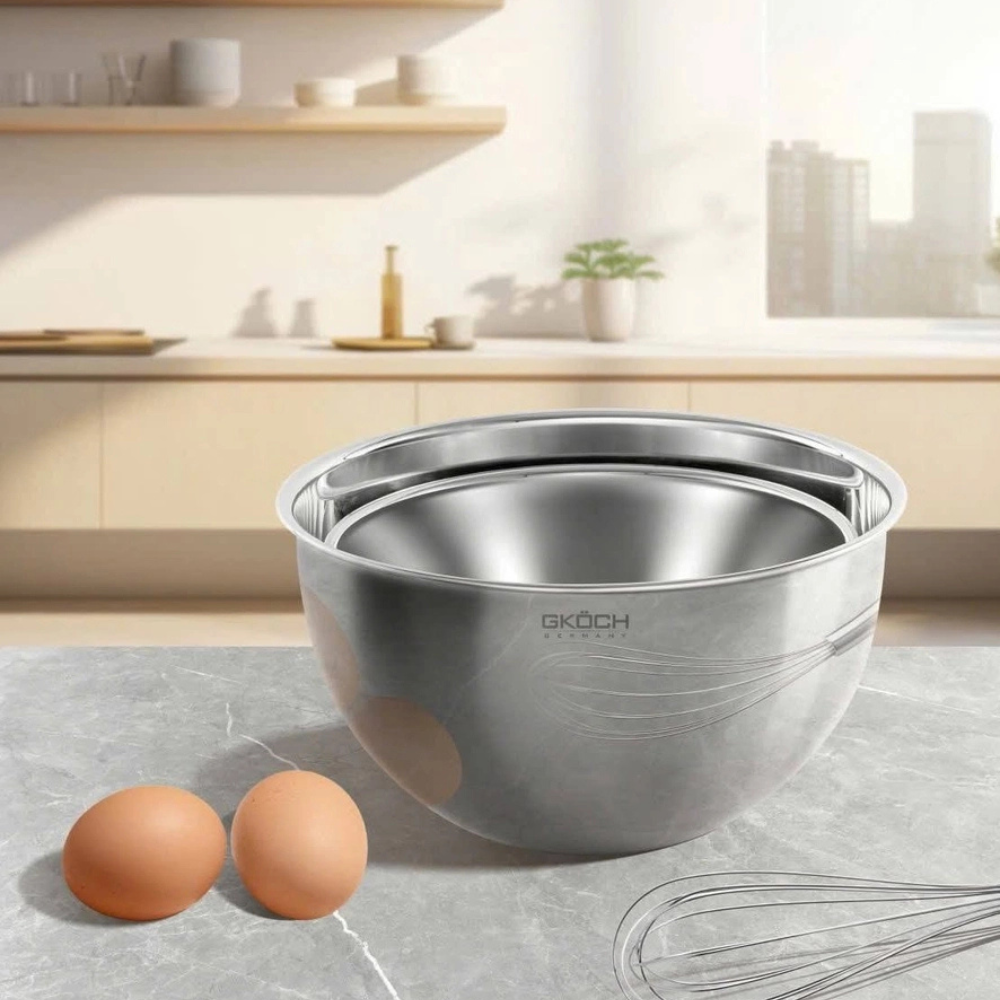 Set 2 âu trộn inox GKÖCH MYDH0607 (KT 20cm và 24cm) hàng chính hãng