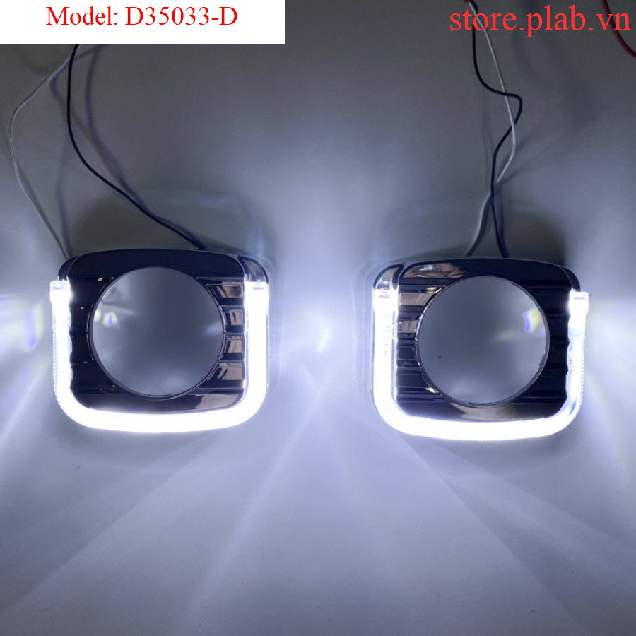 Đèn mắt thiên thần kết hợp cùng chụp xi mạ bạc 3 inch gắn đèn LED bi cầu phù hợp với nhiều loại xe ô tô D35033-D