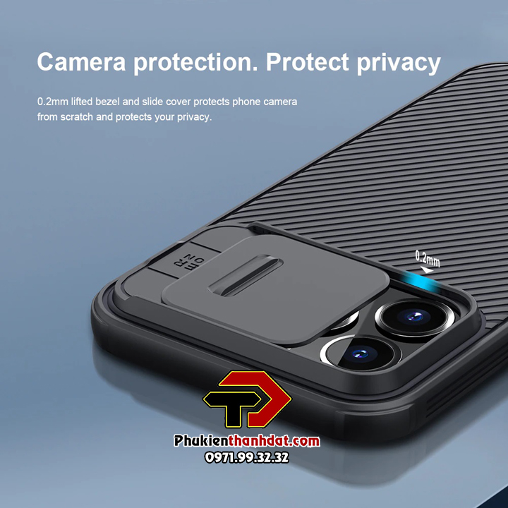 Ốp lưng bảo vệ Camera cho iPhone 14 Pro Max chính hãng NILLKIN CamShield chống sốc - Hàng chính hãng