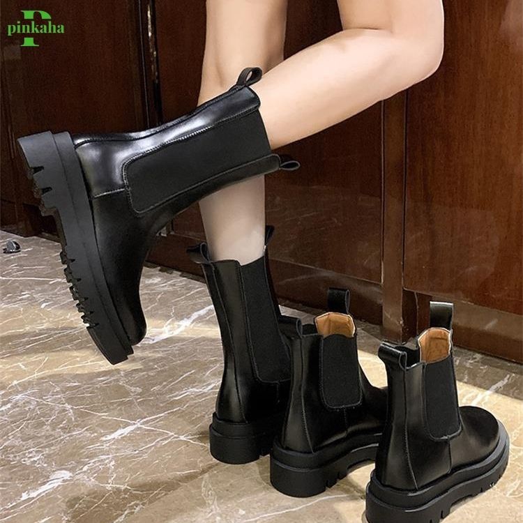 Bốt Nữ Siêu Cổ Chun Cao Cấp Độn Đế - Boots Cổ Cao Thời Trang Hàn Quốc