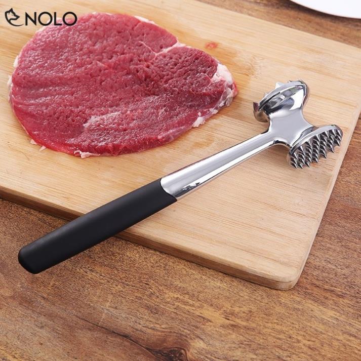 Bộ Dụng Cụ Nhà Bếp Búa Đập Làm Mềm Thịt 2 Đầu Chất Liệu Inox 304 Chống Gỉ Cán Cầm Bằng Nhựa Chắc Chắn