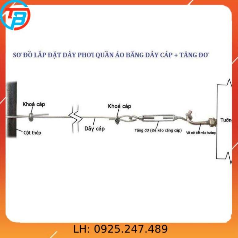 Dây Phơi Quần Áo Thông Minh Chống Gỉ cáp thép Thái Bình Vina