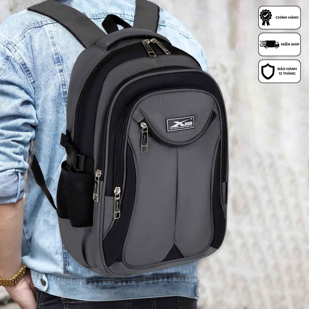 Balo laptop chống sốc đa năng thời trang cao cấp Xbags XB 2004 tiện ích đi học đi làm năng động cá tính, nhiều ngăn!