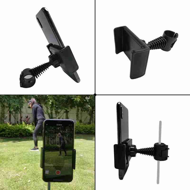 Golf Xoay Đầu Ghi Giá Đỡ Kẹp Điện Thoại Cầm Huấn Luyện Thực Hành Huấn Luyện Viện Trợ Mới Golf Phụ Kiện Thể Thao Color: Black Grey