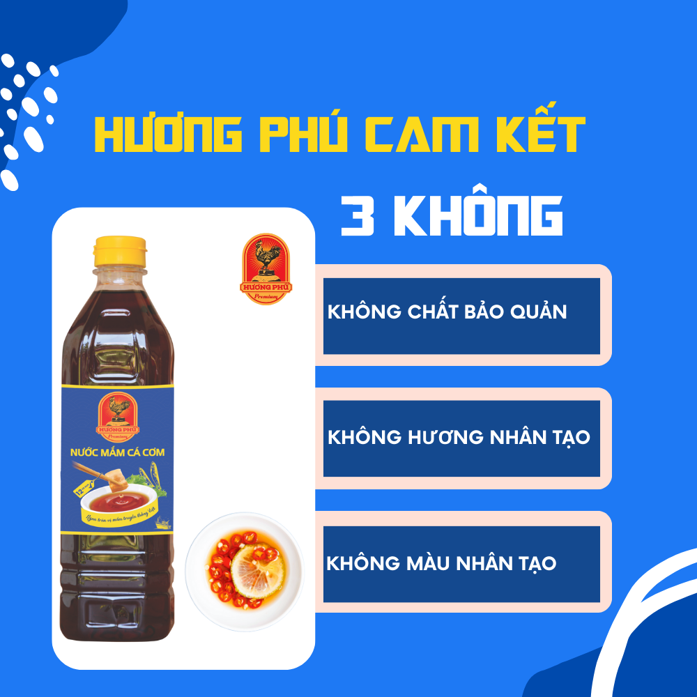 Nước mắm cá cơm Hương Phú 12 độ đạm 1000ML