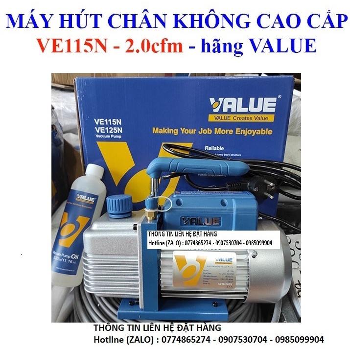 MÁY HÚT CHÂN KHÔNG VALUE 2.0 CFM MODEL: VE115N Lưu lượng bơm: 51-57 lít/phút