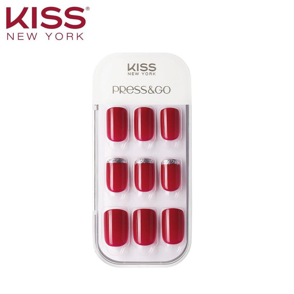 Bộ 30 Móng Tay Gel Tự Dán Press &amp; Go Kiss New York Nail Box - Scarlet (KPNA14KA)