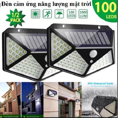 Đèn Cảm Biến Năng Lượng Mặt Trời 100 Bóng Led Siêu Sáng