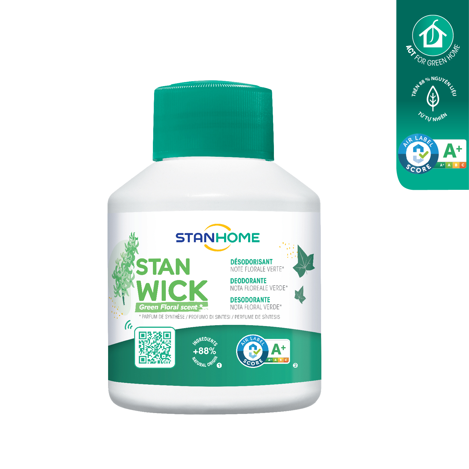 Sáp thơm khử mùi Stanhome Stan Wick Ocean 250ml hương biển tươi mát tiêu chuẩn Air Label Score A+