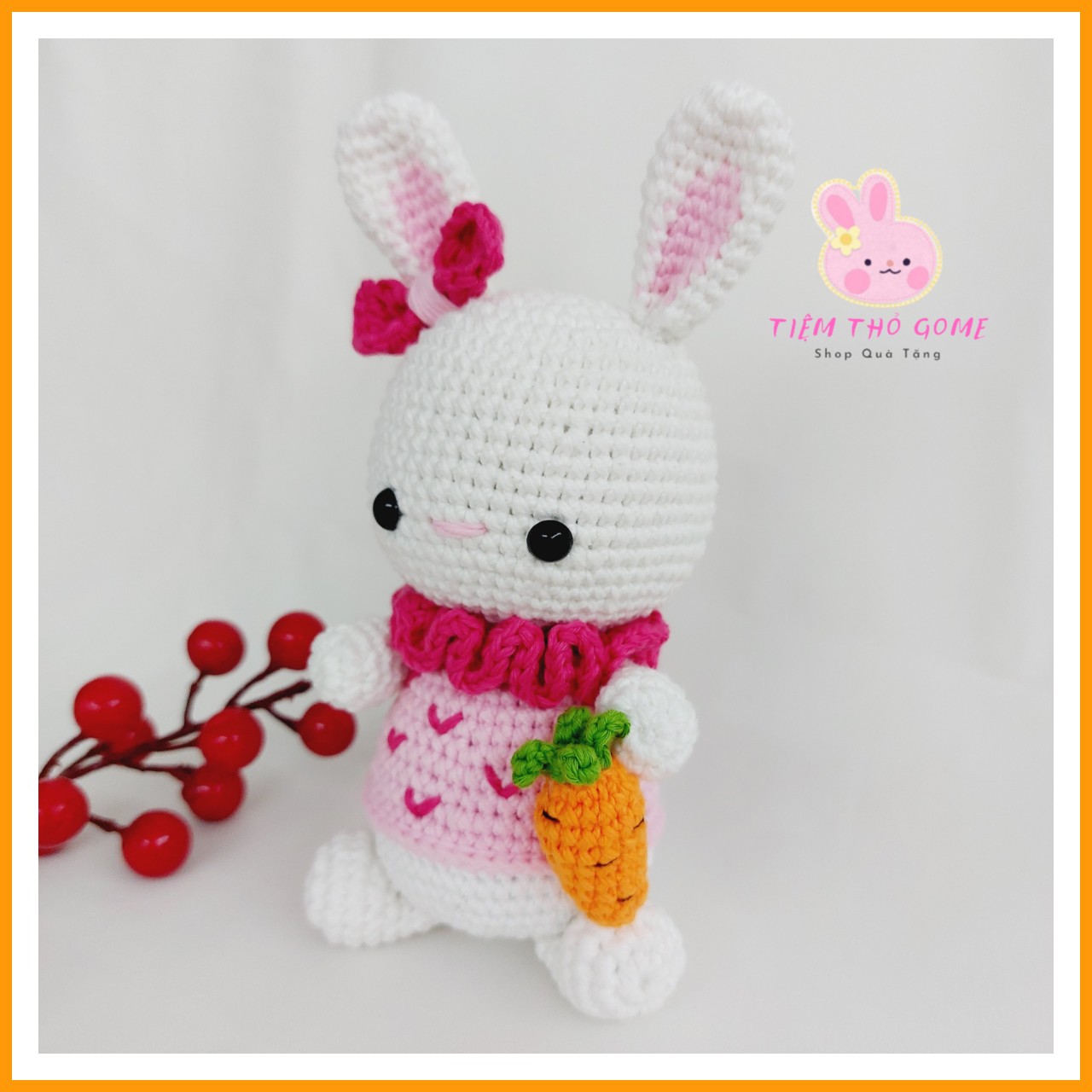 Thú len nhồi bông handmade - Thỏ carot